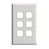 Excel - Switch coverplate 6 gang gloss white