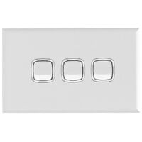 Excel - Horizontal rocker switch - Single Pole Double Throw - 3 gang 2 way 10A 240V a.c. gloss white