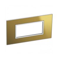 ARTEOR Square 4 Module Horizontal Coverplate Reflective Gold