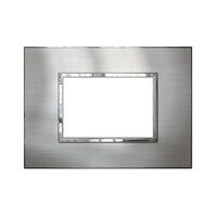 ARTEOR Square 3 Module Horizontal Coverplate Stainless Steel