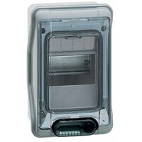 Plexo3 IP65 Surface Mount Enclosure 4 Module Grey 200Hx128Wx116Dmm