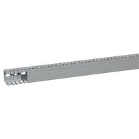 Transcab - Cable grey duct with cover - 2 metre length 40x40mm 2m 12.5mm finger DIN pitch with cover grey