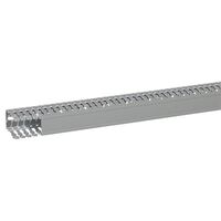 Transcab - Cable grey duct with cover - 2 metre length 40x60mm 2m 12.5mm finger DIN pitch with cover grey