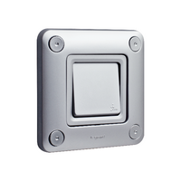 Soliroc 2 Way 10Amp Complete Switch Coverplate 1 Gang 110x110x13mm Metal Silver