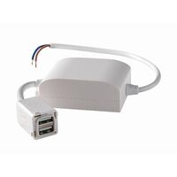 Arteor 770 series - Dual USB charger mechanism for plasterboard or single brick installations 2x2.4A 250V a.c. white