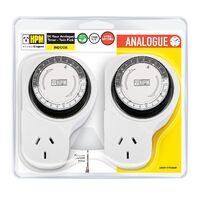 HPM 24h Double Pole Analogue Timer - Twin Pack