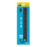 HPM General Purpose 8 Outlet 175J Surge Protected Powerboard Black