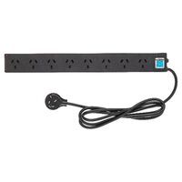 HPM General Purpose 8 Outlet 175J Surge Protected Powerboard Black