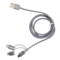 USB cable that connect USB-A device to either a Micro B, a Lightning or USB-C device.