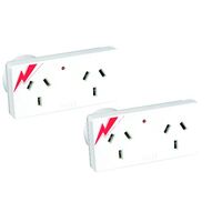 HPM 10A Surge Protected Double Adaptor - Twin Pack