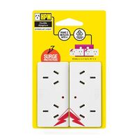HPM 10A Surge Protected Double Adaptor - Twin Pack