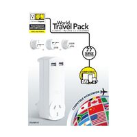 HPM Twin USB Charger - World Travel Adaptor Pack AUS/UK/USA/EUR