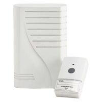 HPM Battery Operated Wireless Door Chime 70m Range White