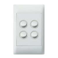 Excel Life - Common plate - Vertical rocker switch - Single Pole Double Throw 4 gang 16AX 240V a.c. white