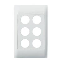 Excel Life - Common plate - Grid & plate For EM series switch mechanisms 6 gang white