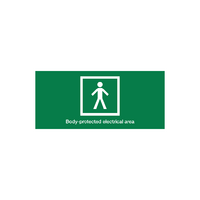 Excel Life Medical Body Protected Designated Area Sign 200x90mm Green