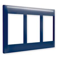 Excel Life - Common plate - Vertical coverplate 3 vertical outlets mulitpanel blue