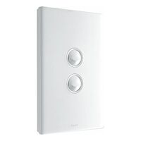 Excel Life 16AX 2 Way Single Pole Double Throw Weatherproof Vertical Rocker Switch 2 Gang Gloss White