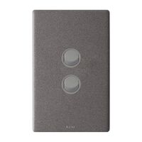 Excel Life 16AX 2 Way Single Pole Double Throw Vertical Rocker Switch 2 Gang Urban Grey