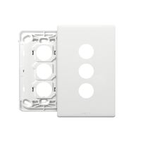 Excel Life EM Series Grid & Plate 3 Gang Matt White