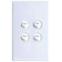 Excel Life 10A Instant Heat Controller Switch 4 Gang Gloss White