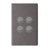 Excel Life 16A 2 Way Single Pole Double Throw Vertical Rocker Switch 4 Gang Urban Grey