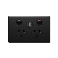 Excel Life 10A Double Powerpoint with Integrated USB Type A+C Chargers Matt Black
