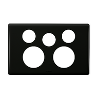 Excel Life Horizontal Double Powerpoint Coverplate with Extra Function Hole Black