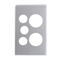 Excel Life Vertical Double Powerpoint Coverplate with Extra Function Hole Matt Silver