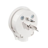 HPM 25A 3 Pins L-Shaped Earth Side Entry Plug Top White