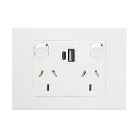 HPM VIVO Double Power Point with Type A+C 15W USB Charger Mechanism White
