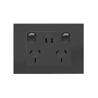 HPM VIVO Double Power Point with Type C+C 15W USB Charger Mechanism Black