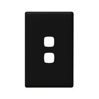 Linea - Grid & plate only 2 gang black