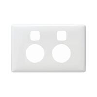 Linea Powerpoint coverplate 2 gang with extra safety white