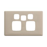 Linea - Powerpoint coverplate 2 gang with extra hole ghost gum