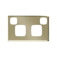 Excel - Double powerpoint coverplate 2 gang polished brass