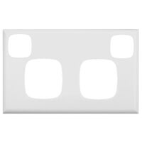 Excel - Double powerpoint coverplate 2 gang stainless white