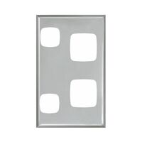 Excel - Vertical single powerpoint coverplate 2 gang matt silver
