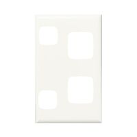 Excel - Vertical single powerpoint coverplate 2 gang gloss white