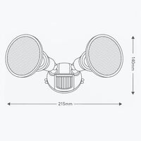 HPM PAR38 28W 2200lm LED Warm White Twin Floodlight with PIR Sensor
