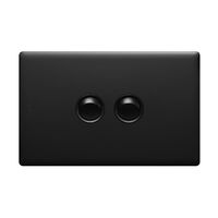 Excel Life Single Pole Double Throw Horizontal Rocker Switch 2 Gang Matt Black