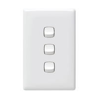 Linea - Vertical rocker switch - Single Pole Double Throw - 3 gang 2 way 240V a.c. white