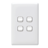 Linea - Vertical rocker switch - Single Pole Double Throw - 4 gang 2 way 240V a.c. white