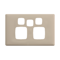 Linea - Powerpoint coverplate 2 gang with extra hole ghost gum
