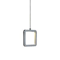 HPM Pendi 7W LED Warm White Square Pendant Light Polished Silver