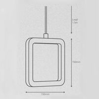 HPM Pendi 7W LED Warm White Square Pendant Light Polished Silver