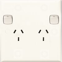 HPM Standard 10A Square Double Power Point White