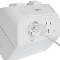 AQUA Life 10A Weatherproof Surface Mount Single Powerpoint with USB Type A and C Limestone Grey