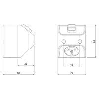 AQUA Life 10A IP53 Weatherproof Compact Surface Mount Single Powerpoint Cement Grey