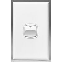 Excel - Vertical heavy duty rocker switch 1 gang 2 way 40A 240V a.c. with neon white
